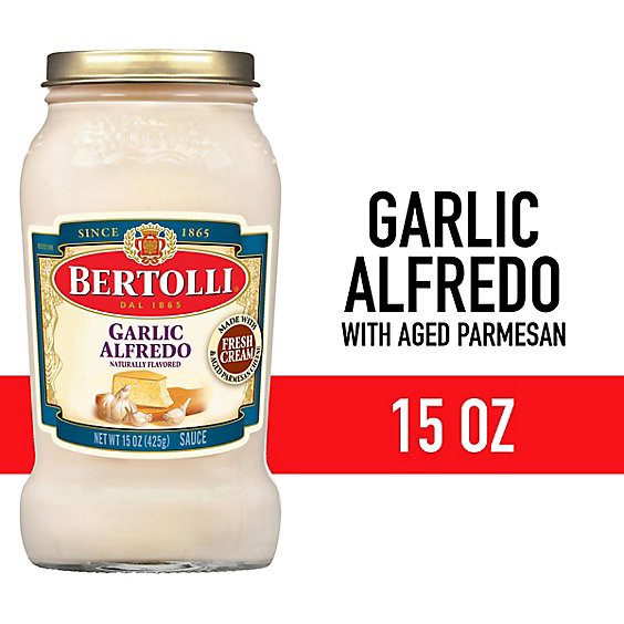 slide 1 of 13, Bertolli Garlic Alfredo Sauce With Aged Parmesan Cheese - 15 Oz, 15 oz