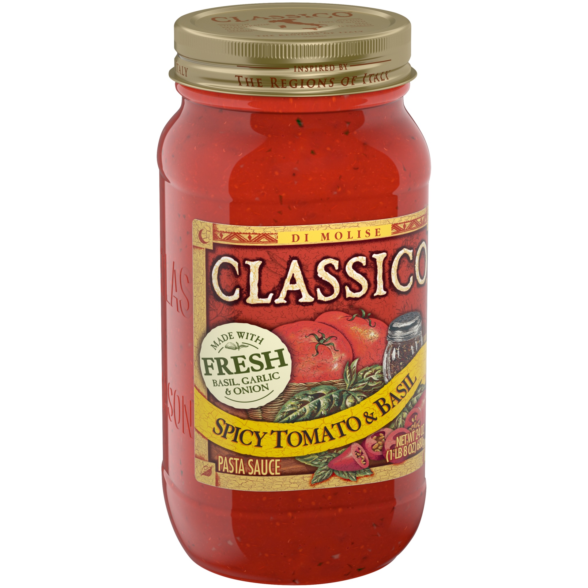 slide 6 of 7, Classico Spicy Tomato & Basil Pasta Sauce, 24 oz. Jar, 24 oz