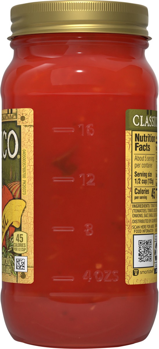 slide 8 of 12, Classico Tomato & Basil Pasta Sauce Jar - 24 Oz, 24 oz