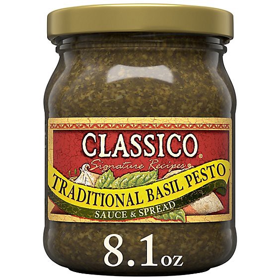 slide 1 of 8, Classico Signature Recipes Traditional Basil Pesto Sauce & Spread - 8.1 Oz, 8.1 oz