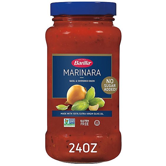 slide 1 of 8, Barilla Basil And Simmered Onion Marinara Pasta Sauce - 24 Oz, 24 oz