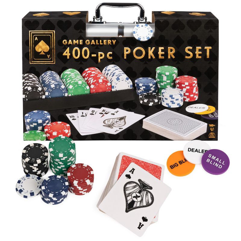 slide 1 of 6, Game Gallery Poker Set with Professional Weight Poker Chips 400pc, 400 ct