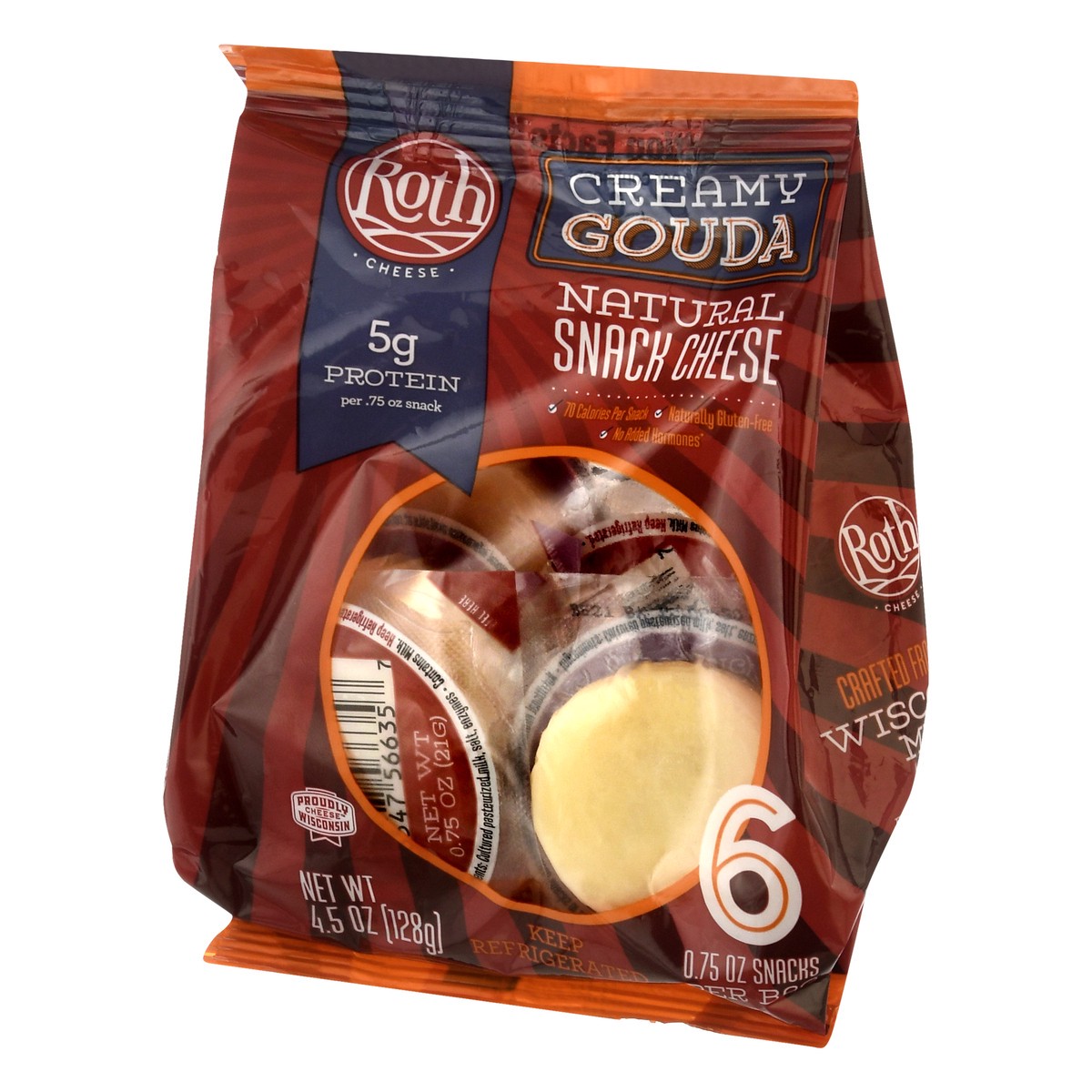 slide 3 of 9, Roth Natural Creamy Gouda Snack Cheese 6 ea, 6 ct; 0.75 oz