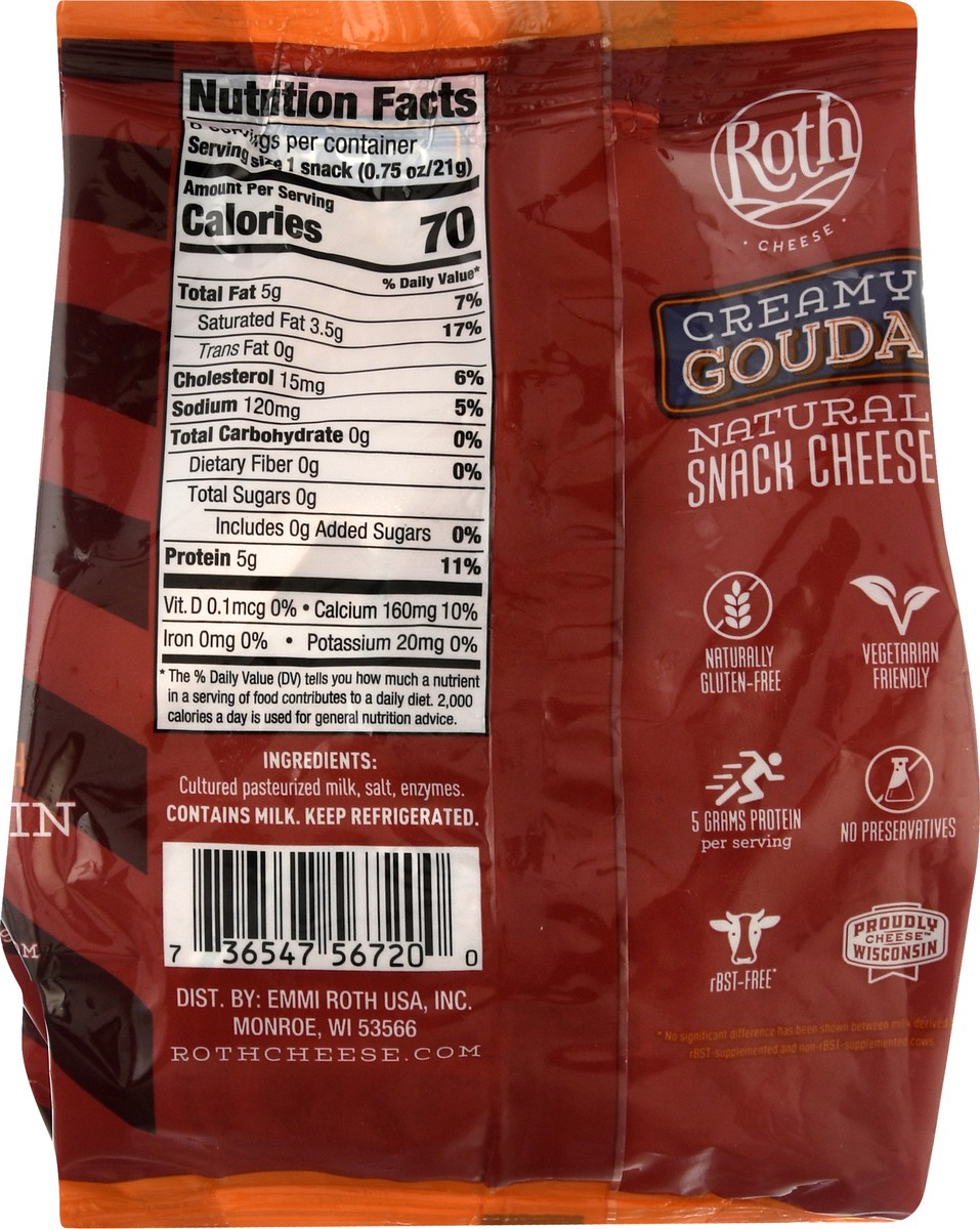 slide 5 of 9, Roth Natural Creamy Gouda Snack Cheese 6 ea, 6 ct; 0.75 oz