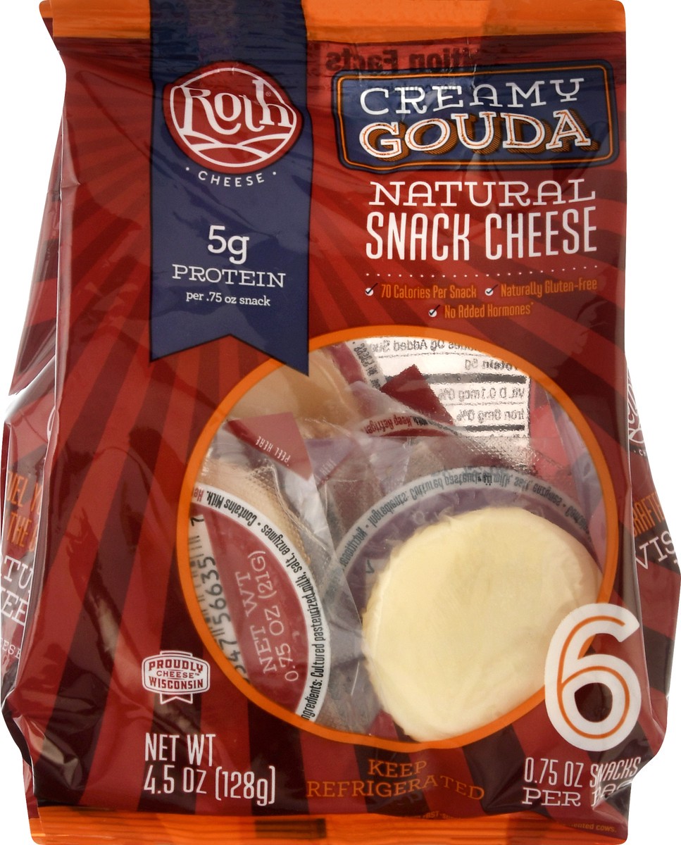 slide 6 of 9, Roth Natural Creamy Gouda Snack Cheese 6 ea, 6 ct; 0.75 oz