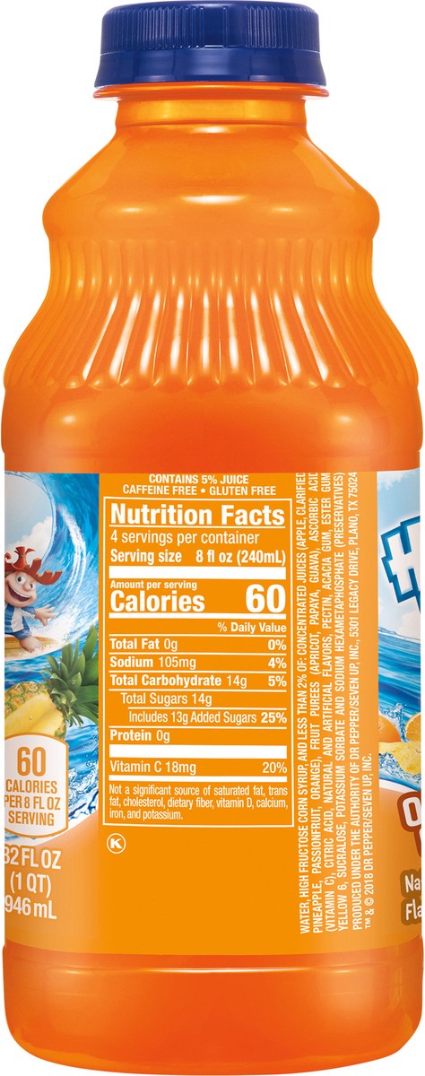 slide 5 of 5, Hawaiian Punch Orange Ocean Juice Drink, 32 fl oz bottle, 32 fl oz