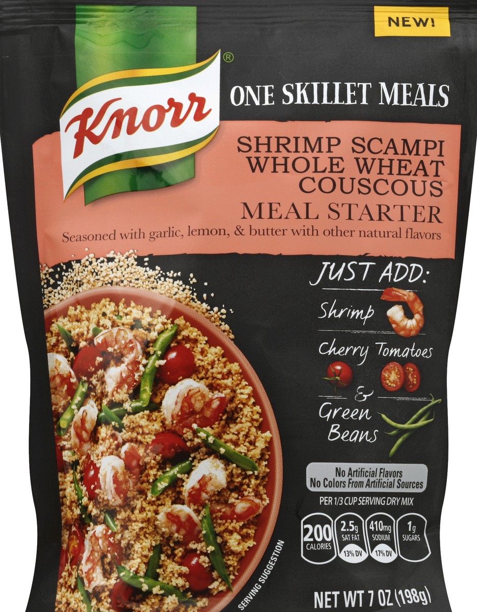 slide 5 of 6, Knorr One Skillet Meals Shrimp Scampi Whole Wheat Couscous Meal Starter, 7 oz