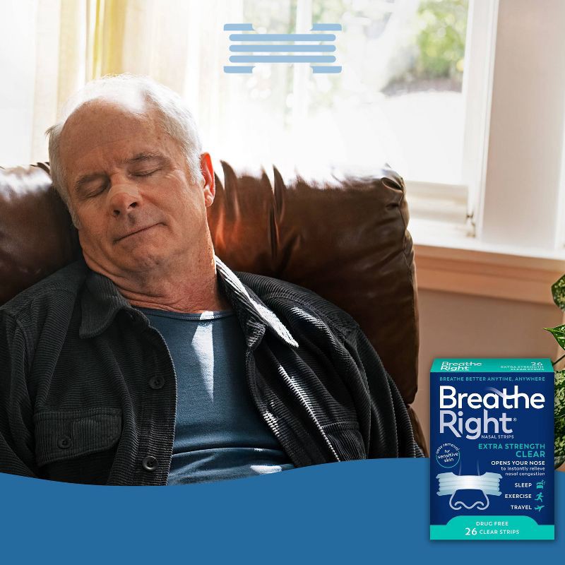 slide 4 of 6, Breathe Right Extra Strength Drug-Free Clear Nasal Strips - 26ct, 26 ct