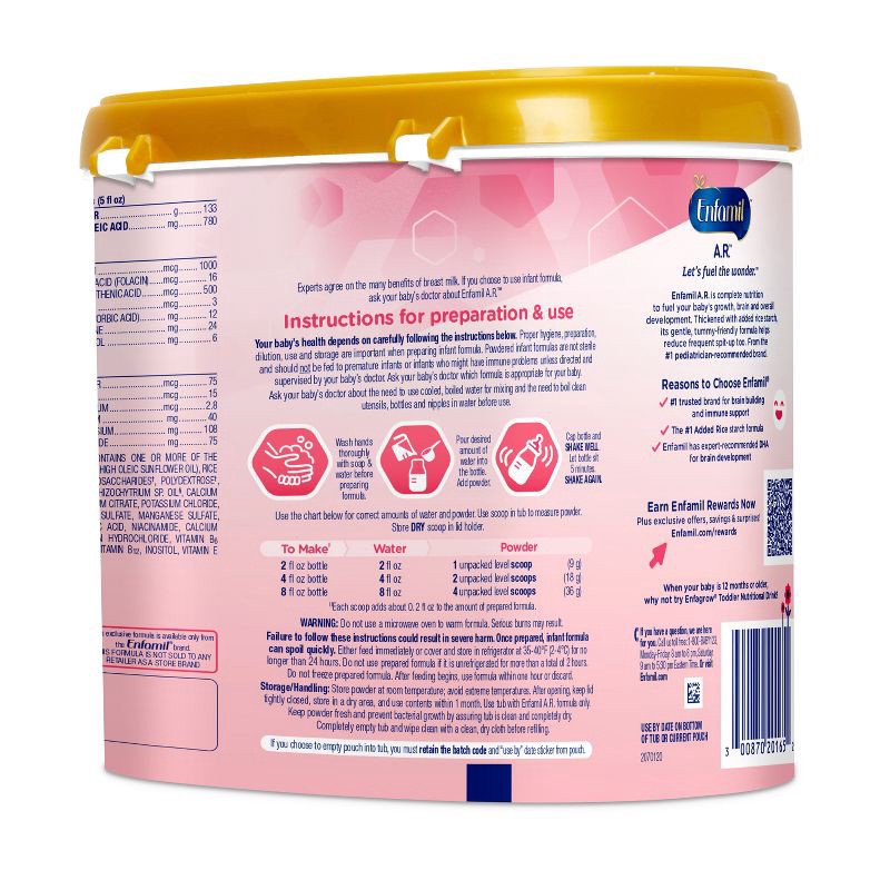slide 14 of 14, Enfamil A.R. Powder Infant Formula - 19.5oz, 19.5 oz