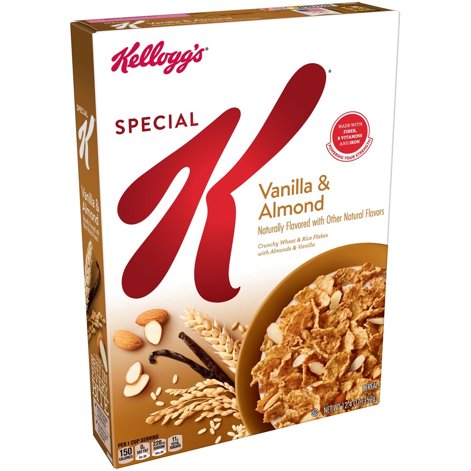 slide 2 of 4, Special K Breakfast Cereal Vanilla and Almond Low Fat, 12.4 oz