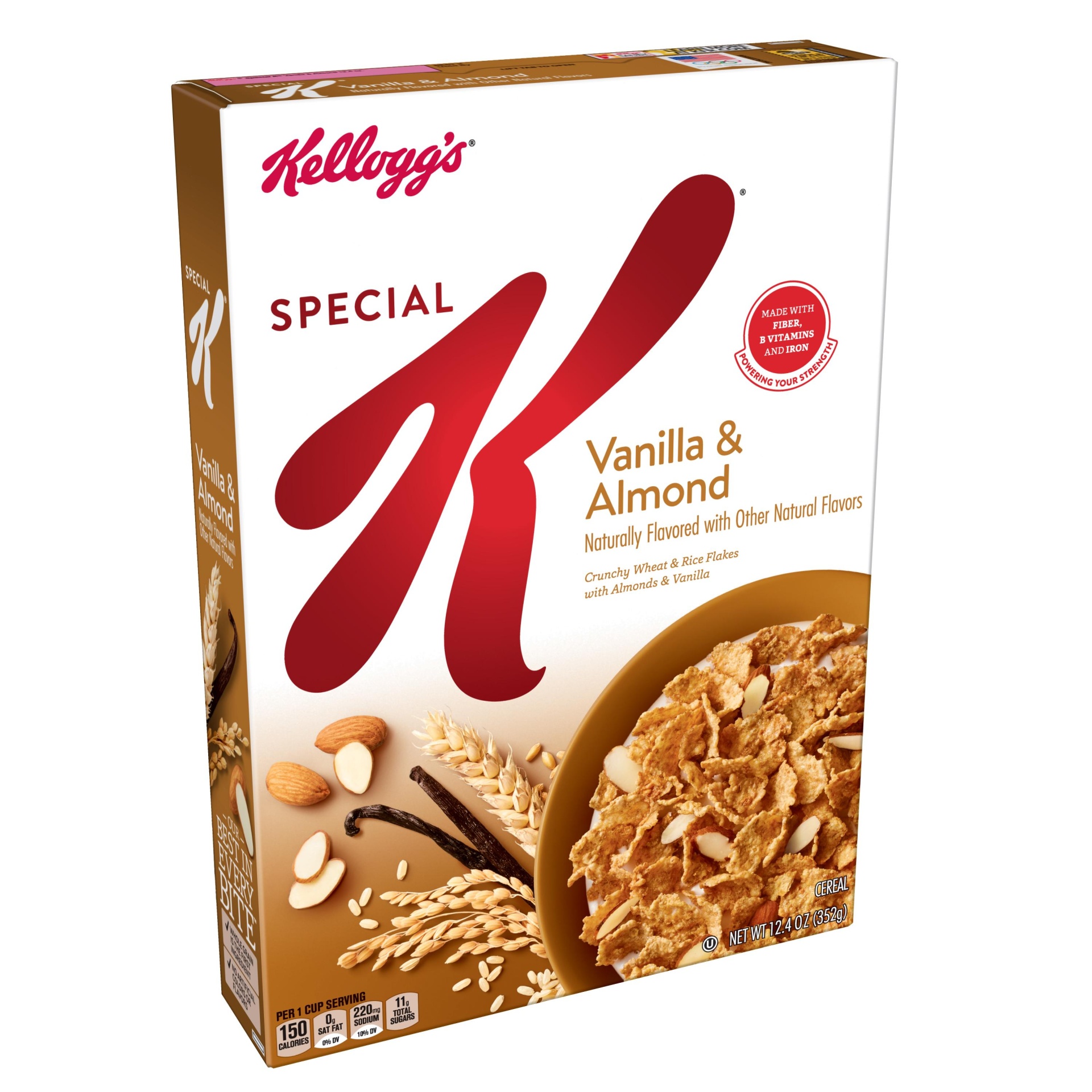 slide 4 of 4, Special K Breakfast Cereal Vanilla and Almond Low Fat, 12.4 oz