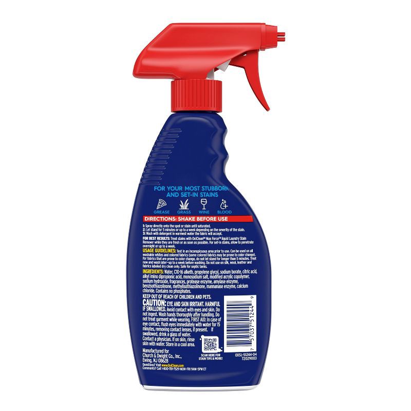 slide 10 of 10, OxiClean MaxForce Laundry Stain Remover Spray - 12 fl oz, 12 fl oz