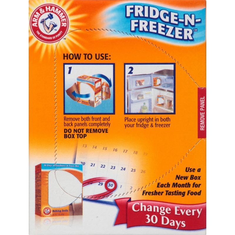 slide 2 of 9, Arm & Hammer Baking Soda Fridge-n-Freezer Odor Absorber - 14oz, 14 oz