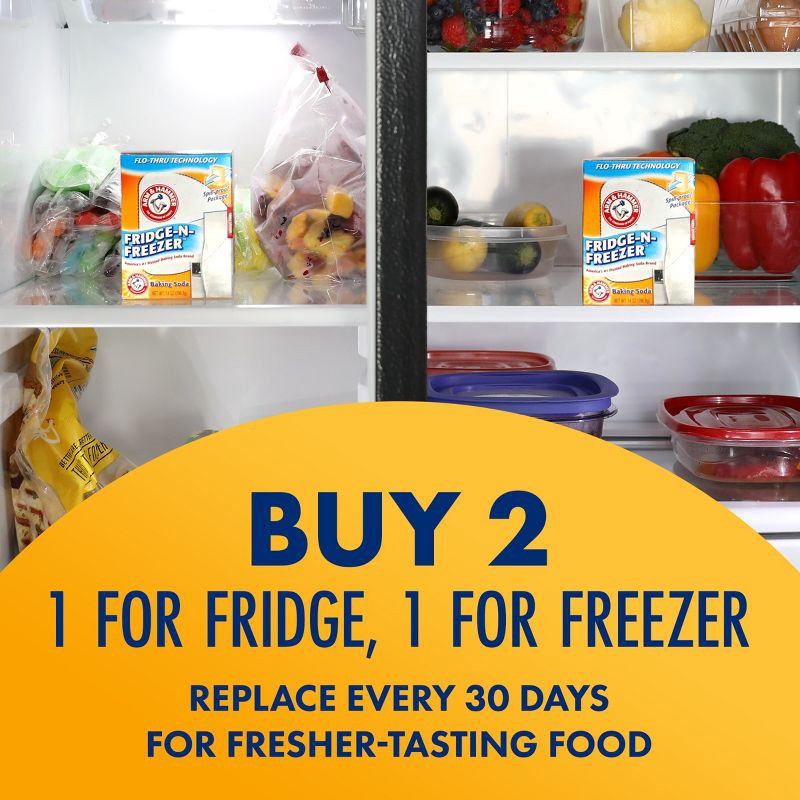 slide 7 of 9, Arm & Hammer Baking Soda Fridge-n-Freezer Odor Absorber - 14oz, 14 oz