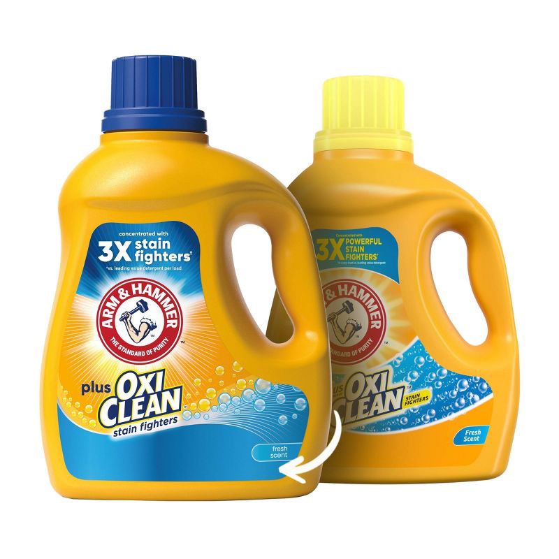 slide 2 of 10, Arm & Hammer Fresh Scent Plus OxiClean HE Liquid Laundry Detergent 77 Loads - 100.5 fl oz, 100.5 fl oz