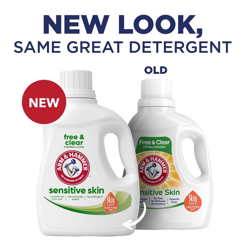 slide 3 of 13, Arm & Hammer Free & Clear Sensitive Skin HE Liquid Laundry Detergent 105 Loads - 105 fl oz, 105 fl oz