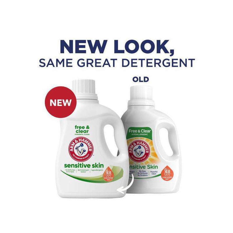 slide 12 of 13, Arm & Hammer Free & Clear Sensitive Skin HE Liquid Laundry Detergent 105 Loads - 105 fl oz, 105 fl oz