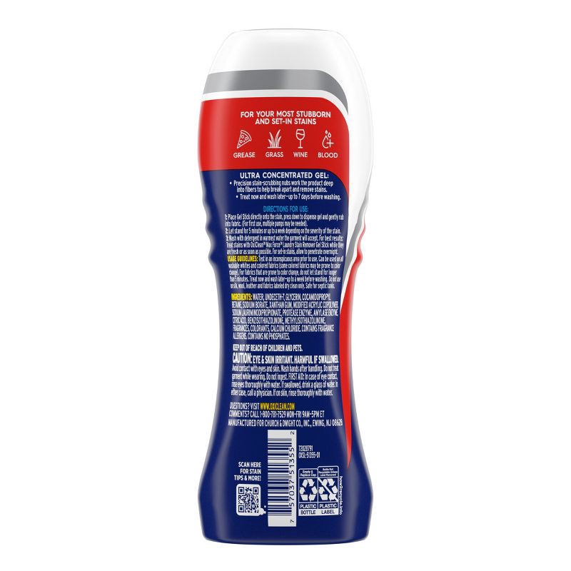slide 2 of 10, OxiClean Max Force Gel Stain Remover Stick - 6.2 fl oz, 6.2 fl oz