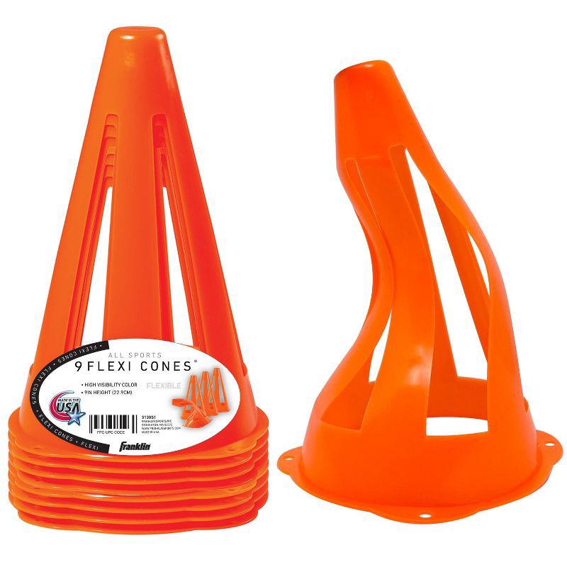 slide 9 of 9, Franklin Sports MLS Flexi Cones - 4ct: Polyethylene Field Equipment for Soccer, Baseball, 4 ct