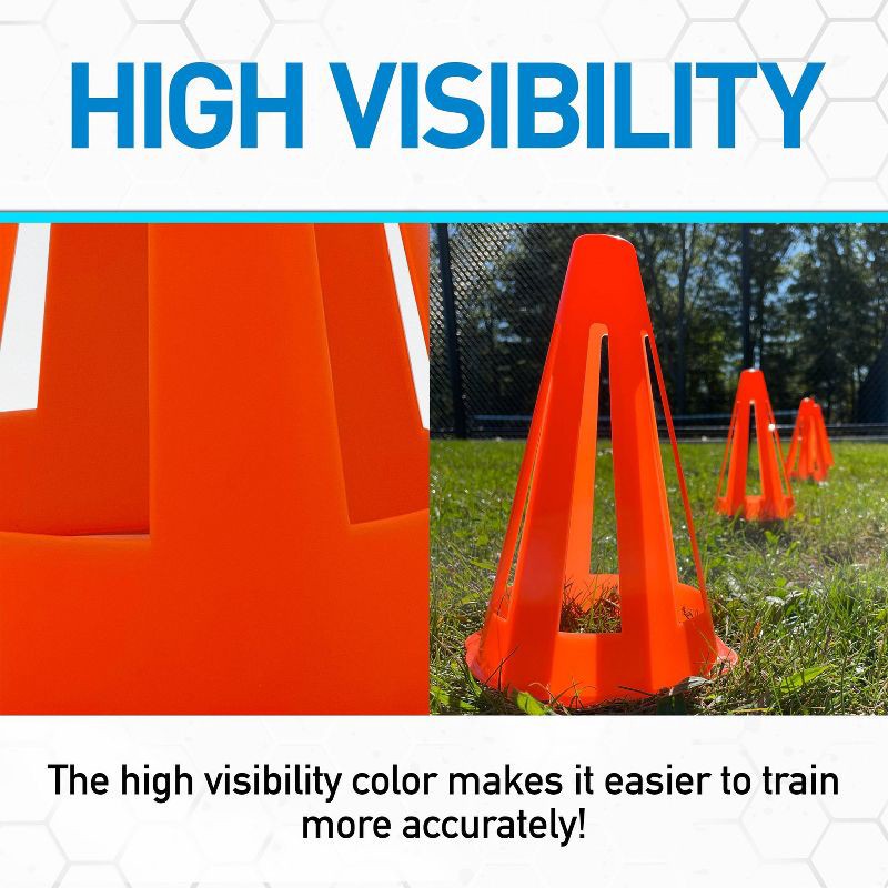 slide 7 of 9, Franklin Sports MLS Flexi Cones - 4ct: Polyethylene Field Equipment for Soccer, Baseball, 4 ct