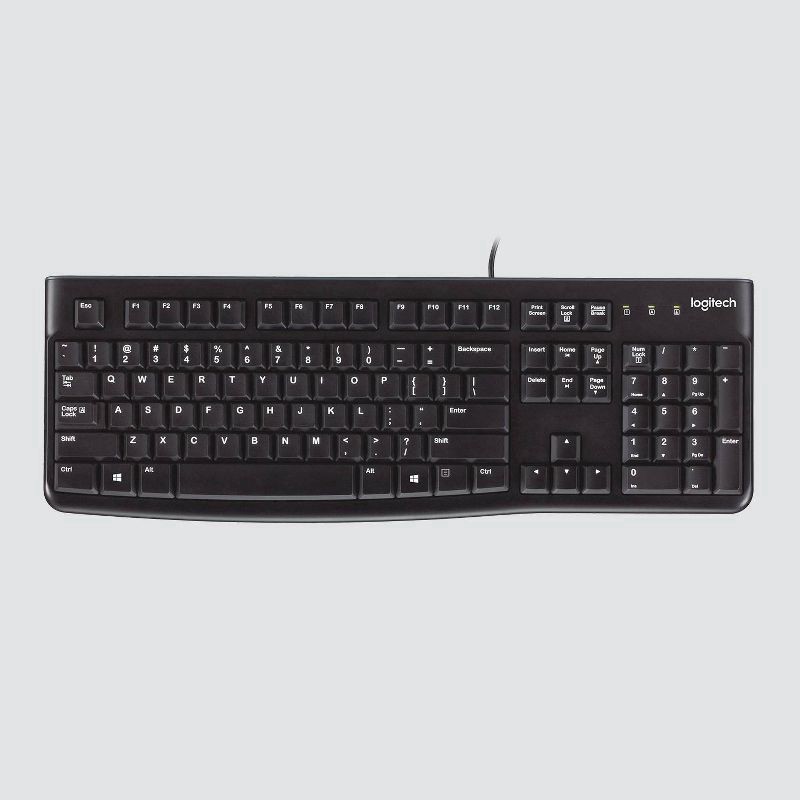 slide 3 of 7, Logitech K120 Ergonomic Desktop USB Keyboard - Black (920-002478), 1 ct