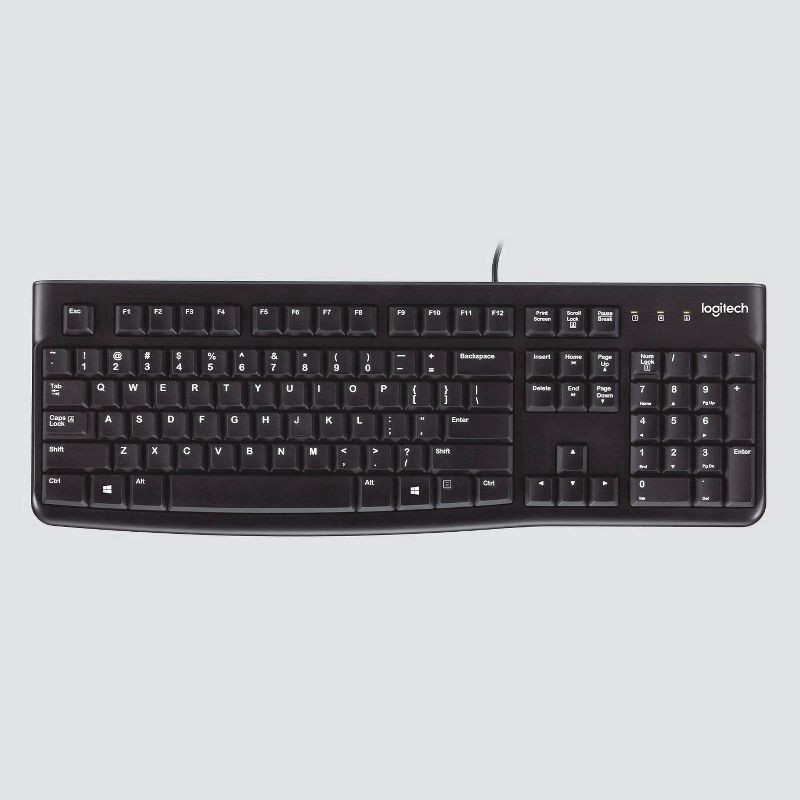 slide 2 of 7, Logitech K120 Ergonomic Desktop USB Keyboard - Black (920-002478), 1 ct