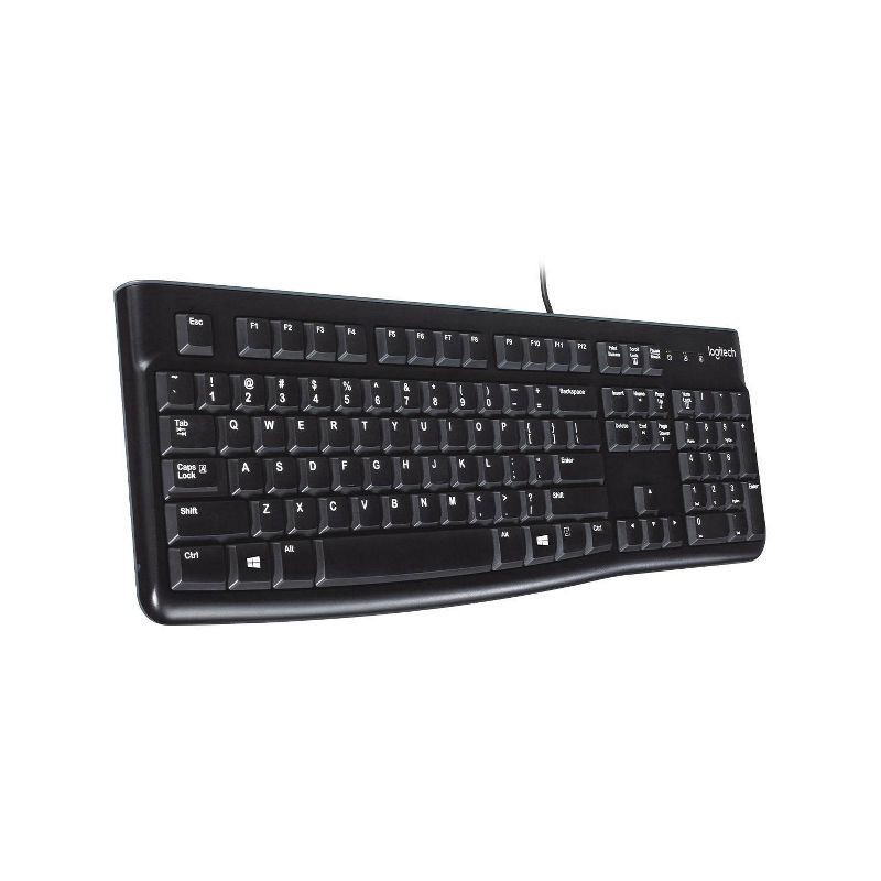 slide 1 of 7, Logitech K120 Ergonomic Desktop USB Keyboard - Black (920-002478), 1 ct