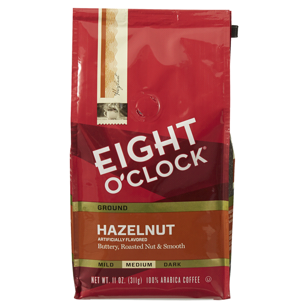 slide 1 of 1, Eight O'Clock Coffee Ground Coffee, Hazelnut - 12 oz, 12 oz