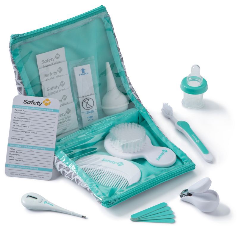 slide 2 of 5, Safety 1st Deluxe Nursery Healthcare & Grooming Kit - Pyramids Aqua, 1 ct