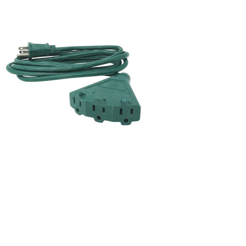 slide 2 of 2, Woods 8' Outdoor Extension Cord with Power Block Green, 1 ct