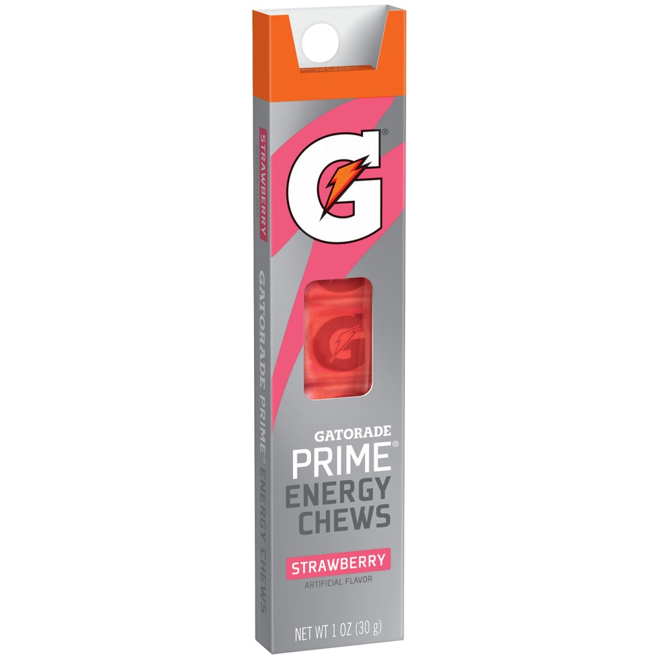 slide 3 of 4, Gatorade Prime Strawberry Energy Chews, 1 oz
