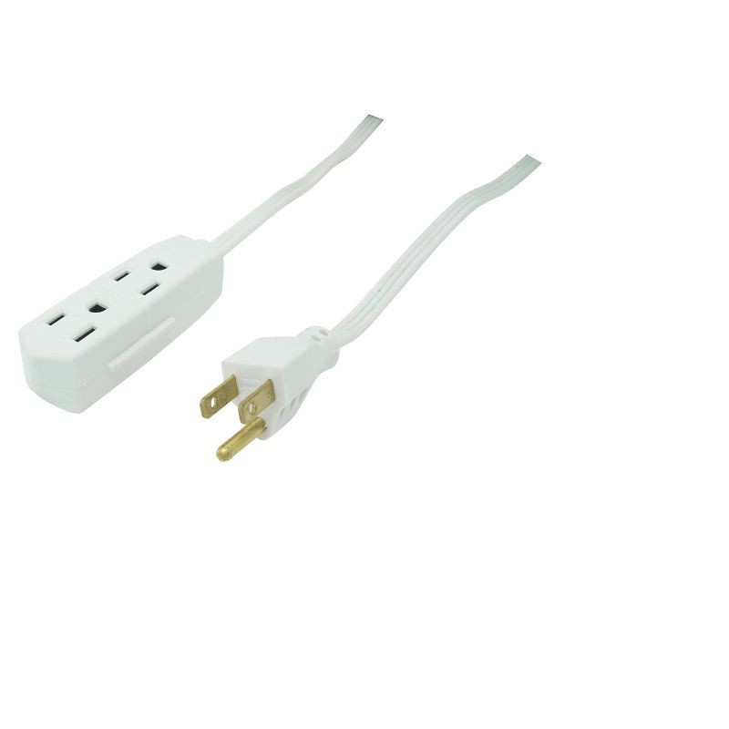 slide 3 of 4, Woods 8' Grounded Extension Cord White, 1 ct