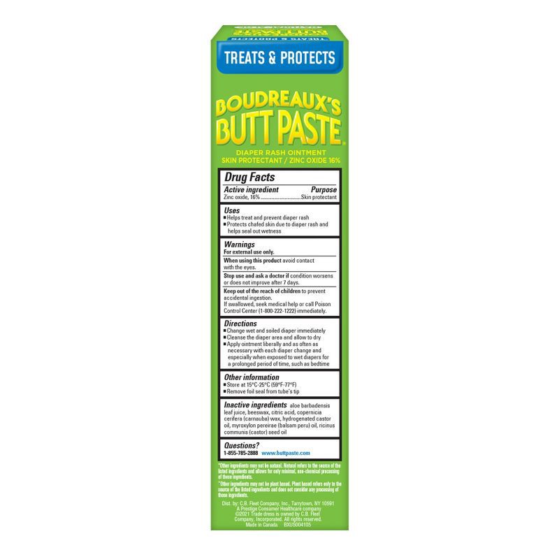 slide 7 of 8, Boudreaux's BP Boudreaux's Butt Paste Baby Diaper Rash Cream with Natural Aloe - 4oz, 4 oz