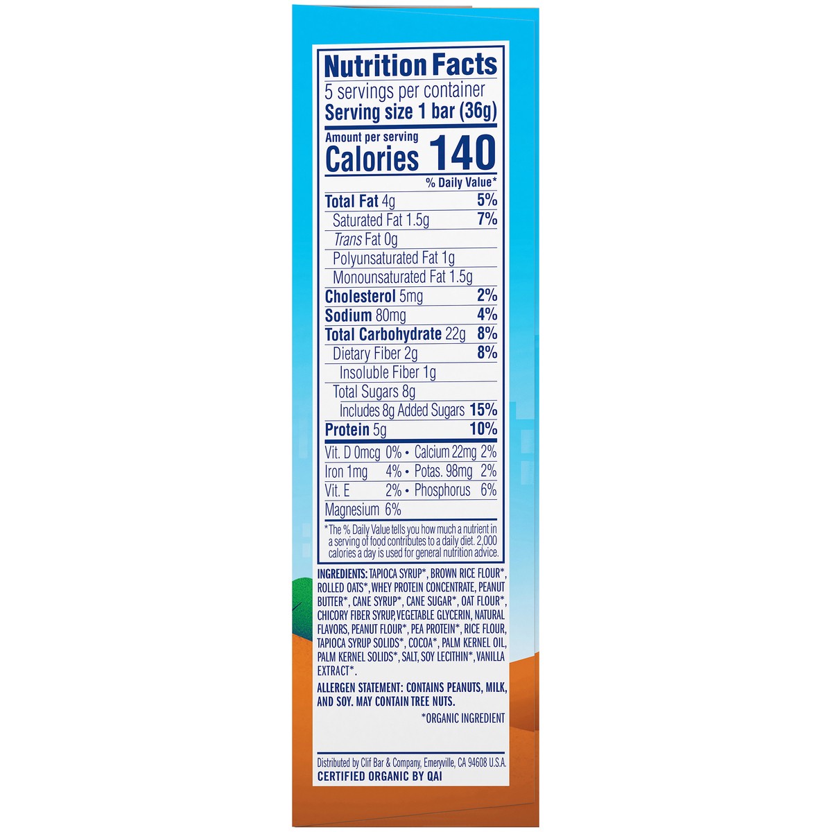 slide 13 of 13, CLIF Kid Zbar™ Protein Peanut Butter Chocolate Whole Grain Crispy Snack Bars 5 ct Box, 6.35 oz