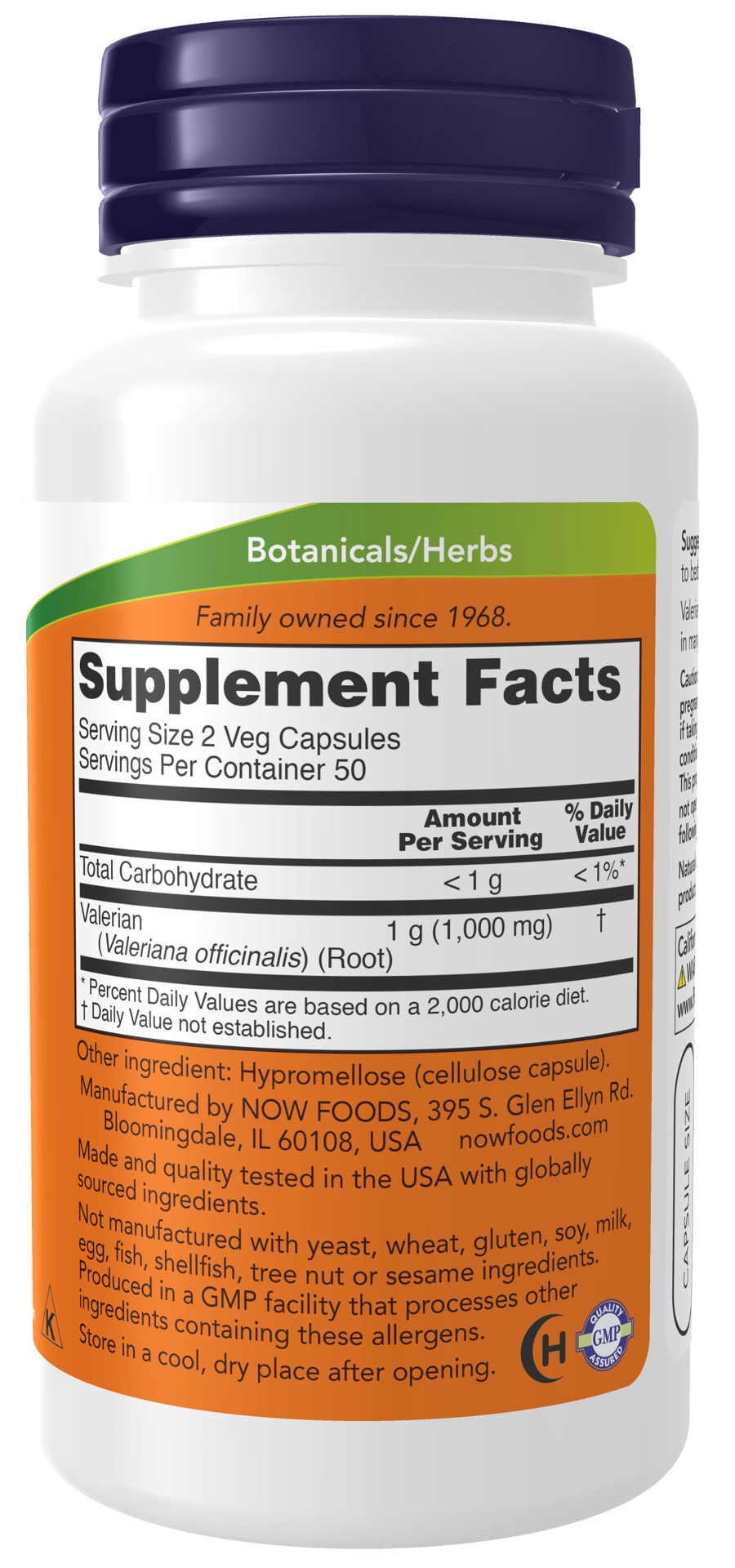 slide 2 of 4, NOW Valerian Root 500 mg - 100 Veg Capsules, 100 ct