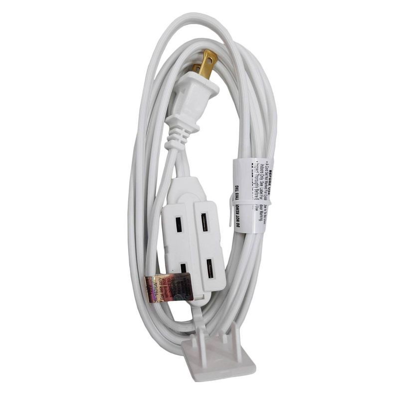 slide 3 of 4, Woods 6' Extension Cords White, 1 ct