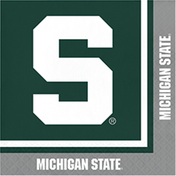 slide 1 of 1, Michigan State Spartans University Napkins, 20 ct