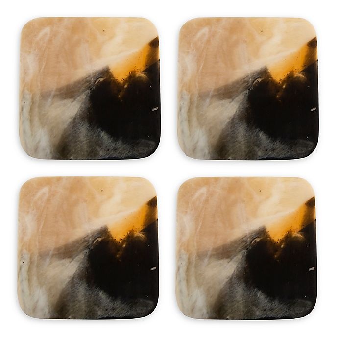 slide 1 of 2, Thirstystone Faux Horn Coasters, 4 ct