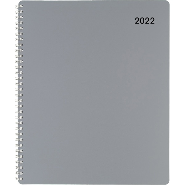 slide 1 of 3, Office Depot Brand Monthly Planner, 8-1/2'' X 11'', Silver, January To December 2022, Od001630, 1 ct