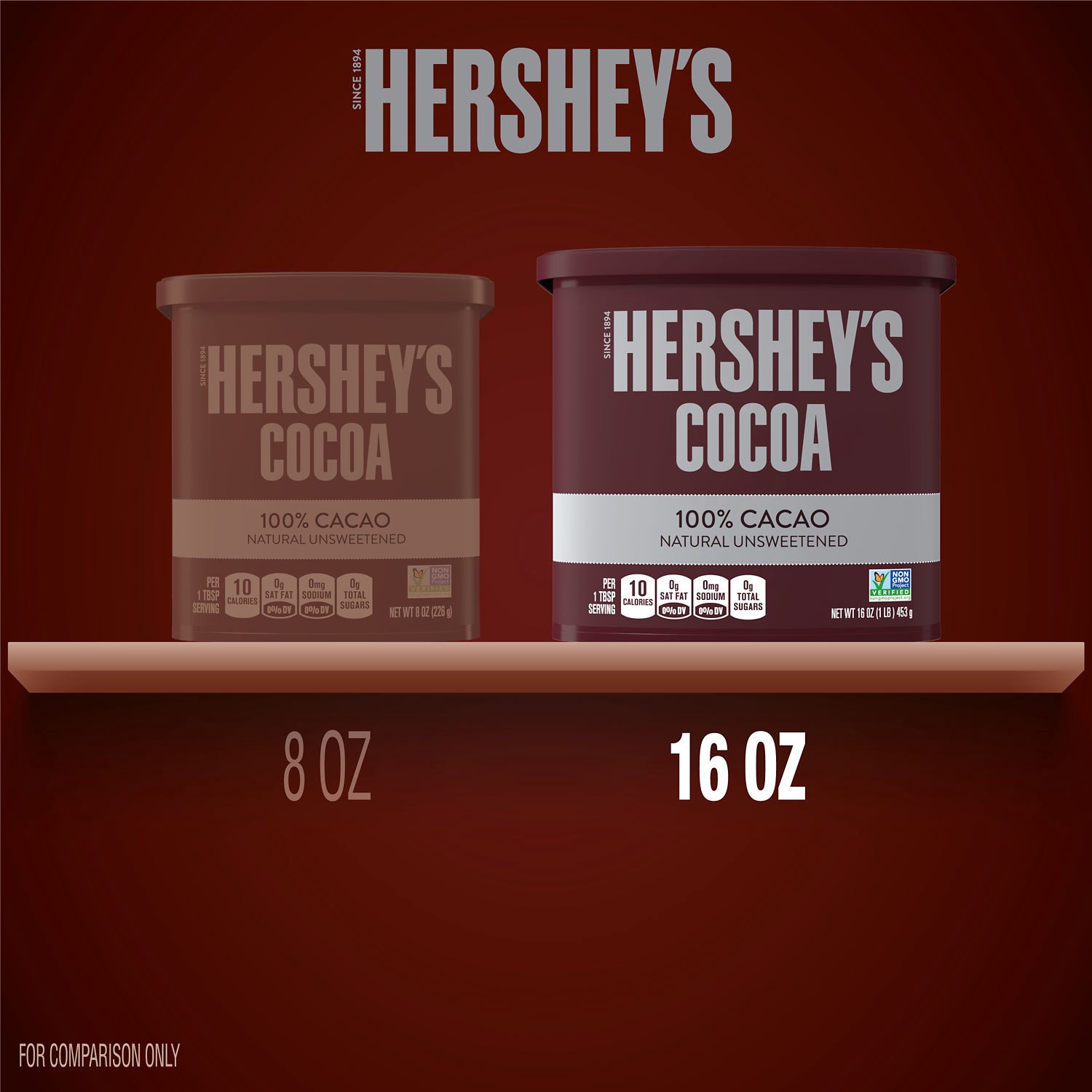 slide 2 of 8, Hershey's Cocoa, 16 oz