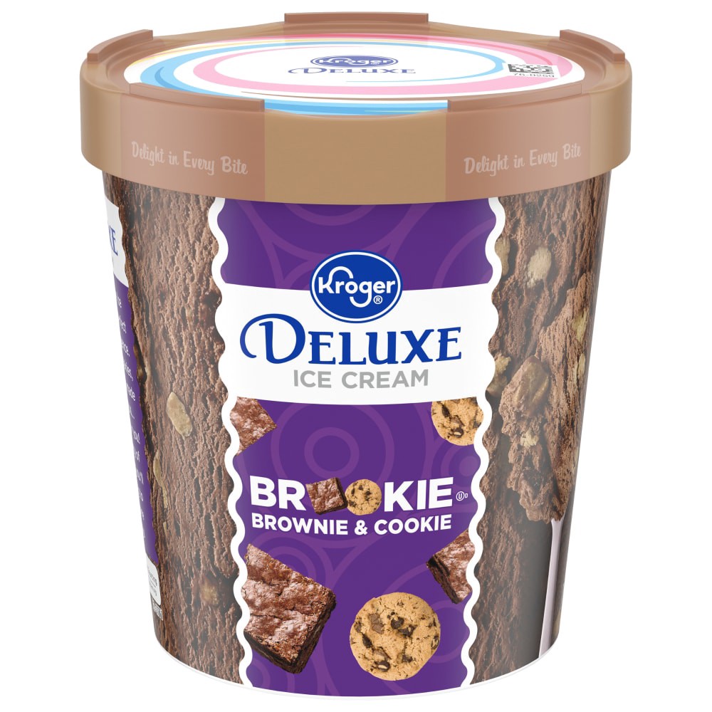 slide 1 of 4, Kroger Deluxe Brookie Brownie & Cookie Ice Cream, 1 pint