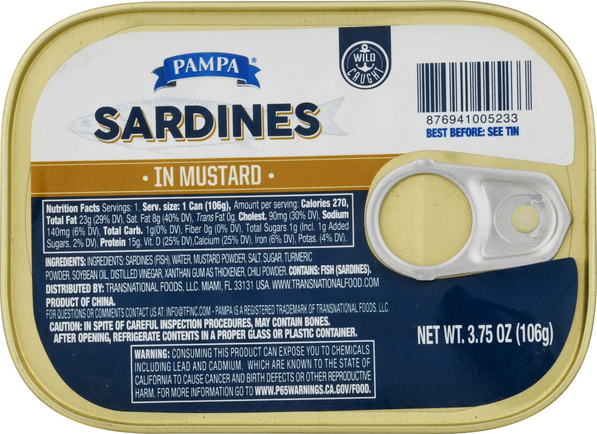 slide 7 of 14, Pampa Sardines In Mustard, 3.75 oz