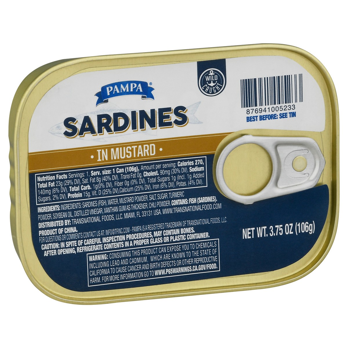 slide 8 of 14, Pampa Sardines In Mustard, 3.75 oz