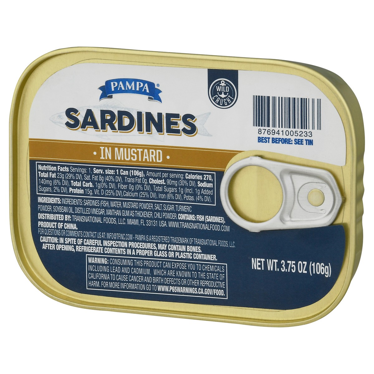slide 9 of 14, Pampa Sardines In Mustard, 3.75 oz