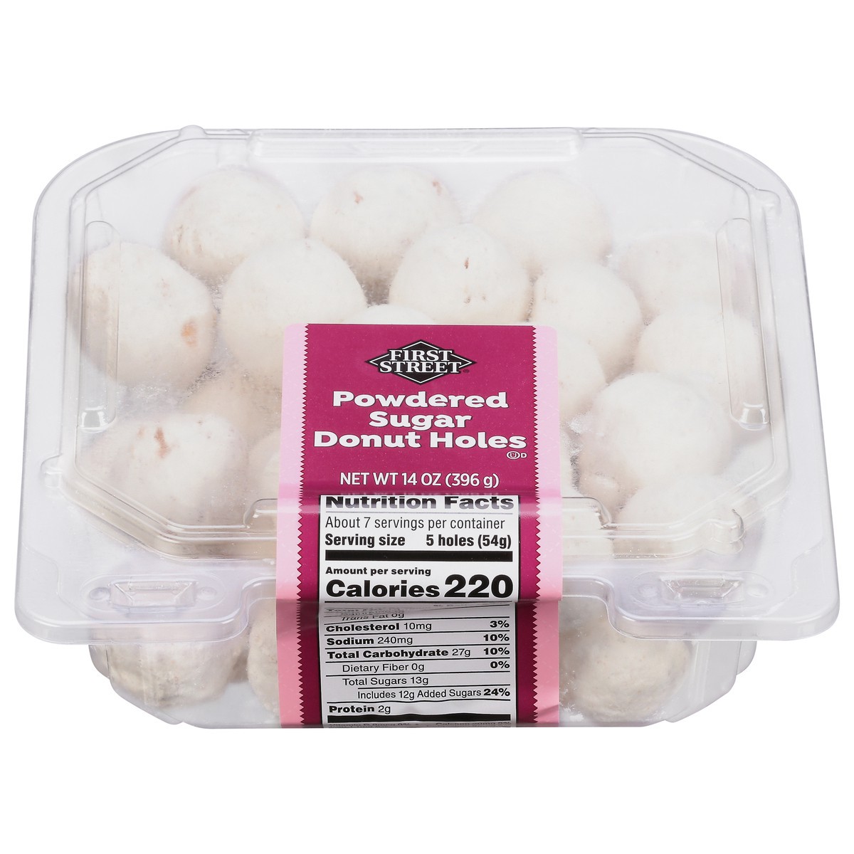 slide 1 of 14, First Street Powdered Donut Holes, 14 oz