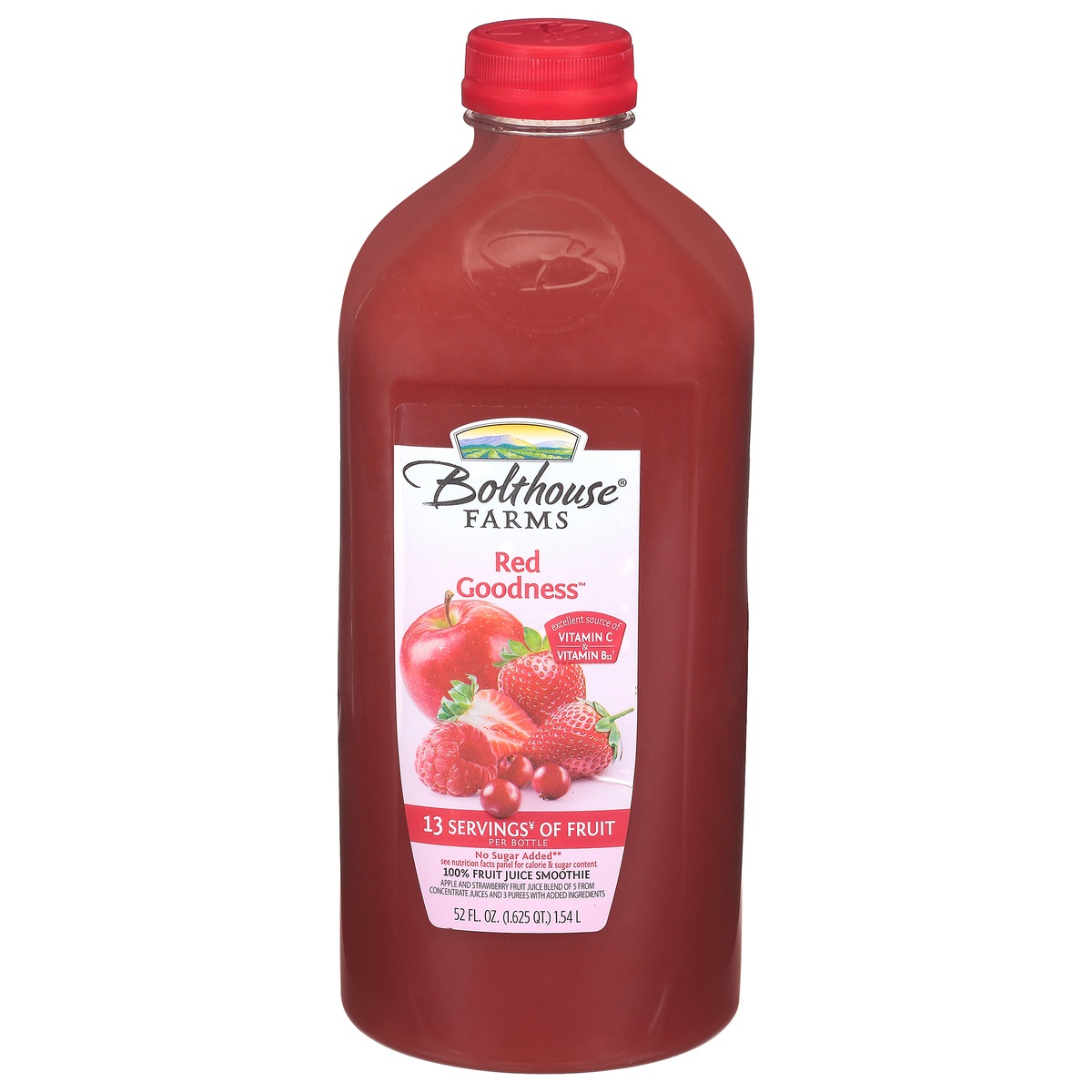 slide 1 of 1, Bolthouse Farms Red Goodness Apple and Strawberry 100% Fruit Juice Smoothie 52 fl oz, 52 fl oz