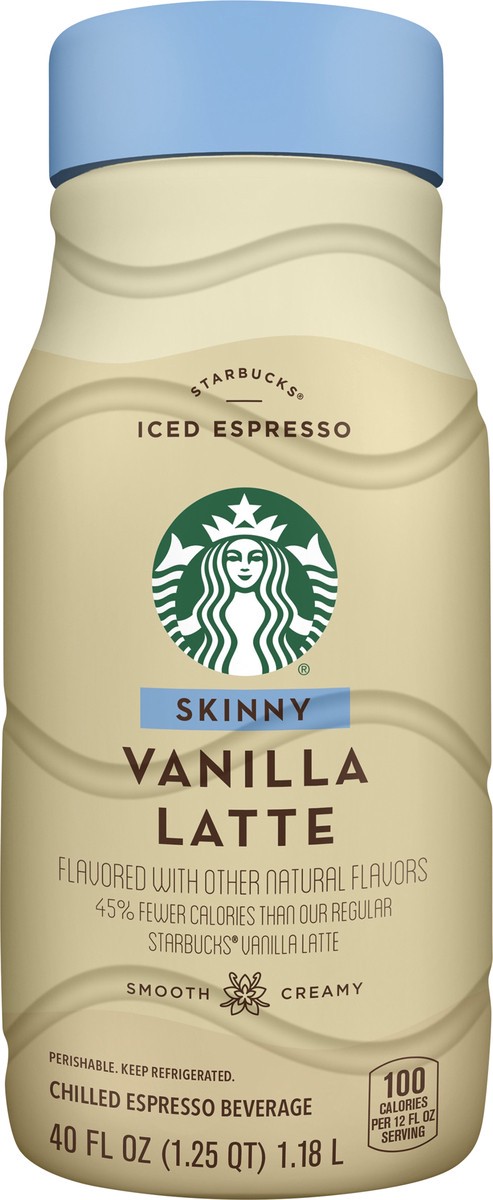 slide 4 of 8, Starbucks Skinny Vanilla Latte Iced Espresso 40 oz, 40 oz