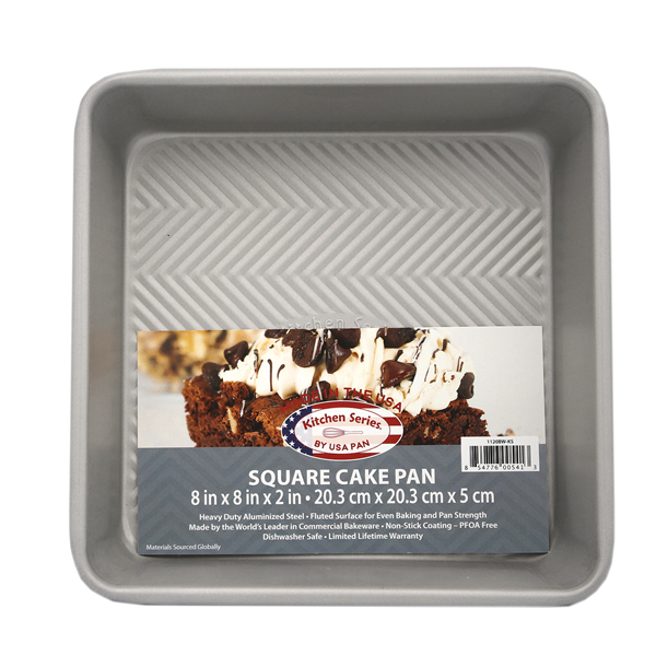 slide 1 of 1, Usa 8" Square Cake Pan, 1 ct