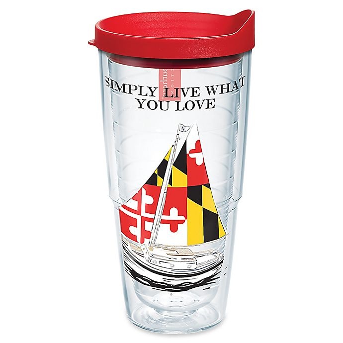 slide 1 of 1, Tervis Simply Southern MD Flag Sailboats Wrap Tumbler with Lid, 24 oz