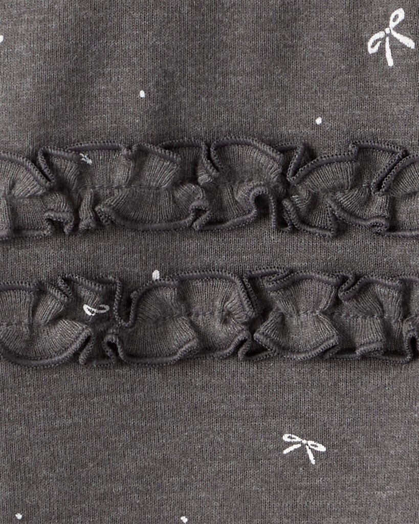 slide 2 of 5, Carter's Baby Girl Bow Print Bodysuit & Pant Set - Grey Grey 18M, 1 ct